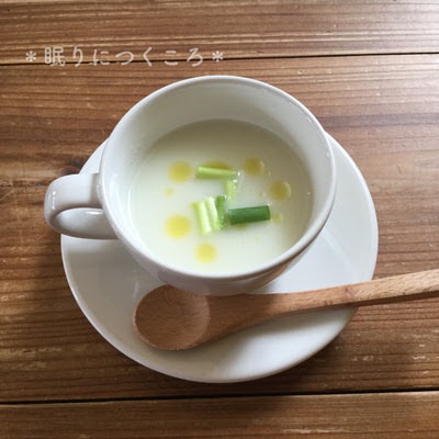 北中城ジジカフェランチの白ネギの冷製スープ