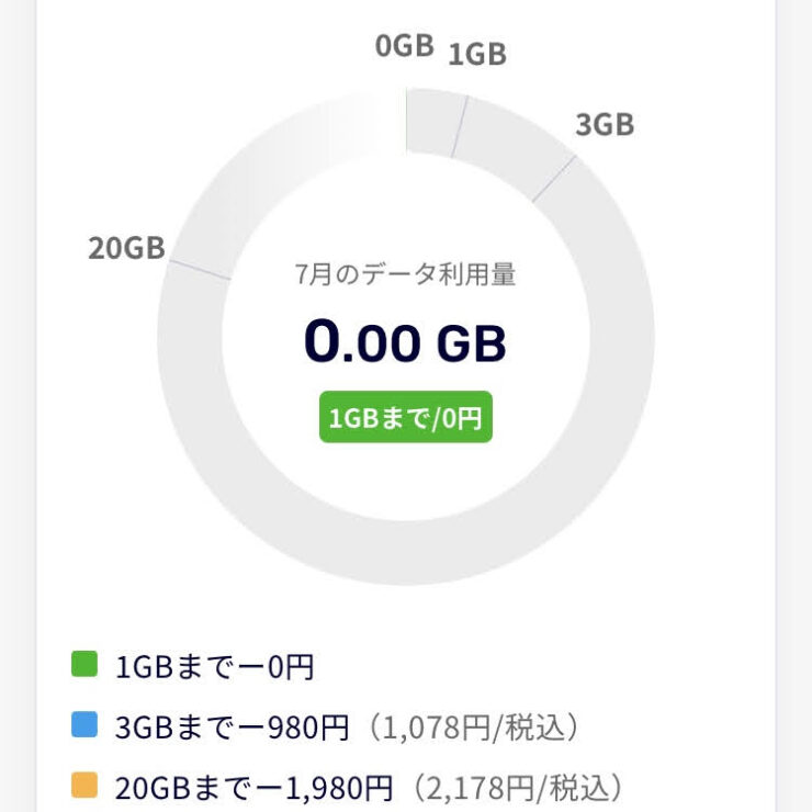 データ利用量が０GBだった楽天モバイルの記録