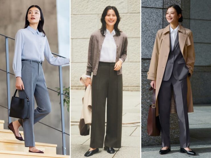 オフィスカジュアルにぴったりなユニクロのレーヨンブラウス長袖の公式スタイリング3選